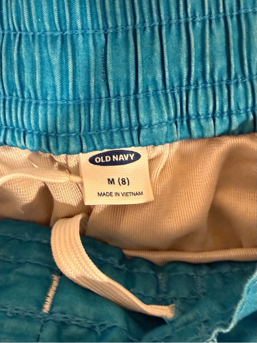Old Navy Teal & Navy Striped Swim Trunks Boys Size M 8